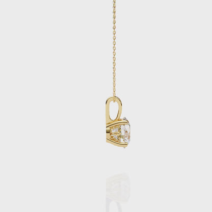 3.00 CT Cushion-Cut Lab-Grown Diamond Fleur-de-Lis Filigree Pendant Necklace in 14K Gold & Platinum