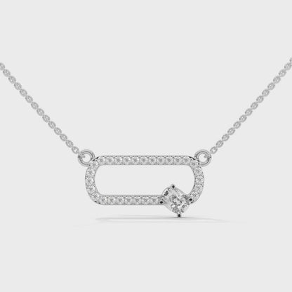 0.60 CT. Cushion Link Diamond Pendant | Lab Grown | 14K Gold & Platinum