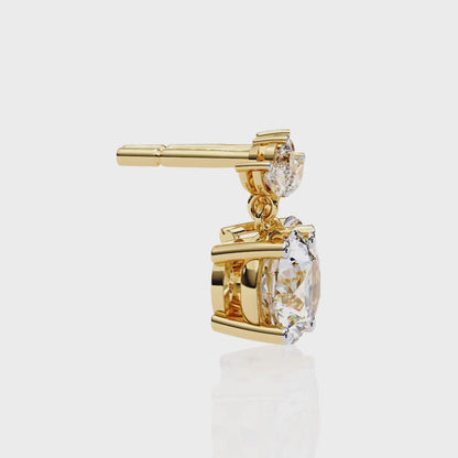 1.16 CTW Mixed-Cut Lab-Grown Diamond Floral Drop Earrings in 14K Gold