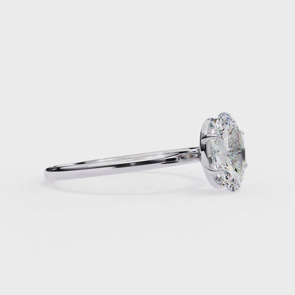 1.00 CT Oval-Cut Lab-Grown Diamond Solitaire Engagement Ring in 14K Gold
