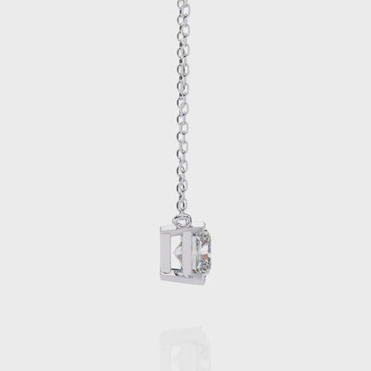 2.00 CT Radiant-Cut Lab-Grown Diamond Solitaire Pendant Necklace in 14K Gold & Platinum