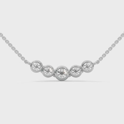 0.30 CT. Five-Stone Diamond Pendant | Lab Grown | 14K Gold & Platinum
