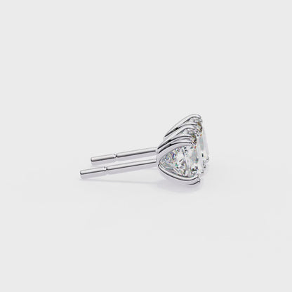 2.24 CTW Cushion-Cut Lab-Grown Diamond Double-Claw Stud Earrings in 14K Gold