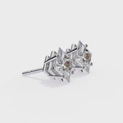2.39 CTW Princess-Cut Lab-Grown Diamond Stud Earrings in 14K Gold