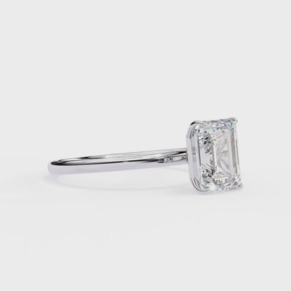 2.56 CT Emerald-Cut Lab-Grown Diamond Solitaire Engagement Ring in 14K Gold