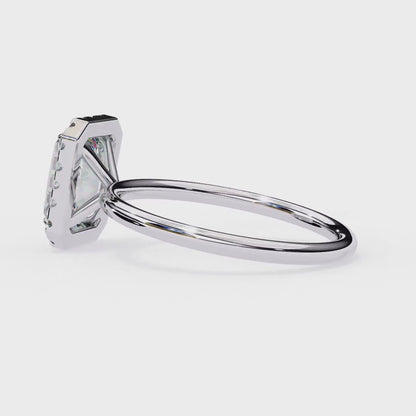 1.96 CTW Radiant-Cut Lab-Grown Diamond Halo Engagement Ring in 14K Two-Tone Gold