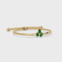 1.3 CTW Pear & Oval Trio Colorstone Hinged Bangle