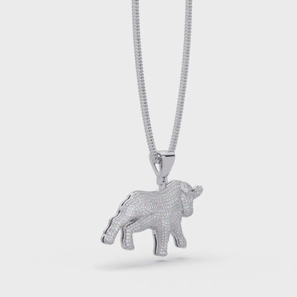 Bull Diamond Pendant Necklace