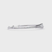 0.6 CTW Round Diamond Pavé Arrow Geometric Bangle | 14K Gold & Platinum – Lunéa Paris