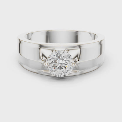 1.00 CT Round Lab-Grown Diamond Men’s Solitaire Ring in 14K Gold