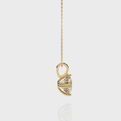 2.00 CT Round Lab-Grown Diamond Double-Prong Solitaire Pendant Necklace in 14K Gold & Platinum