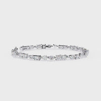 5.7 CTW Multi-Shape Diamond Tennis Bracelet | 14K Gold & Platinum – Lunéa Paris