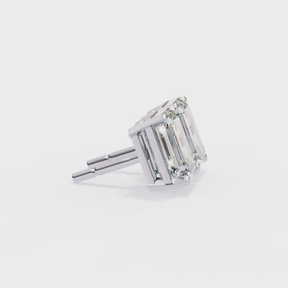 2.39 CTW Emerald-Cut Lab-Grown Diamond Stud Earrings in 14K Gold