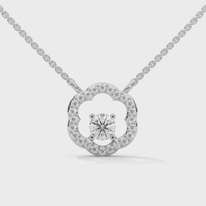 0.35 CT. Floral Diamond Pendant | Lab Grown | 14K Gold & Platinum