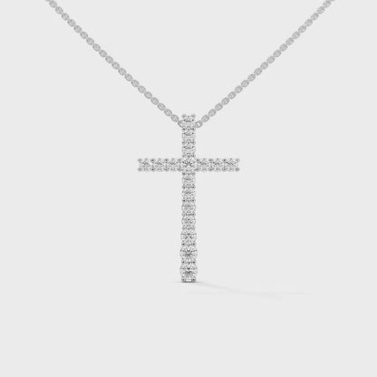0.50 CT. Diamond Cross Pendant – Lab-Grown Luxury | Lab Grown | 14K Gold & Platinum