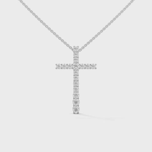 0.50 CT. Diamond Cross Pendant – Lab-Grown Luxury | Lab Grown | 14K Gold & Platinum