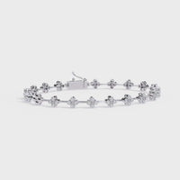 0.2 CTW Four-Petal Floral Diamond Tennis Bracelet | 14K Gold & Platinum – Lunéa Paris
