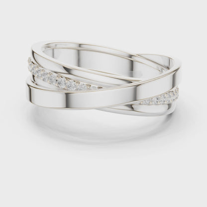 0.29 CTW Crossover Lab-Grown Diamond Men’s Band in 14K Gold