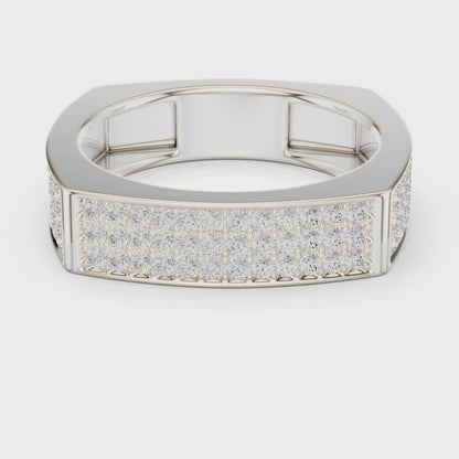 0.53 CTW Multi-Row Pavé Lab-Grown Diamond Men’s Ring in 14K Gold