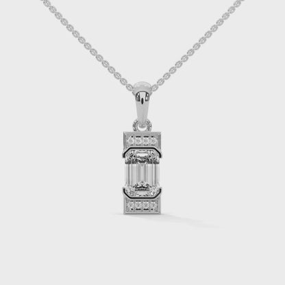 1.0 CT. Emerald-Cut Diamond Pendant | Lab Grown | 14K Gold & Platinum