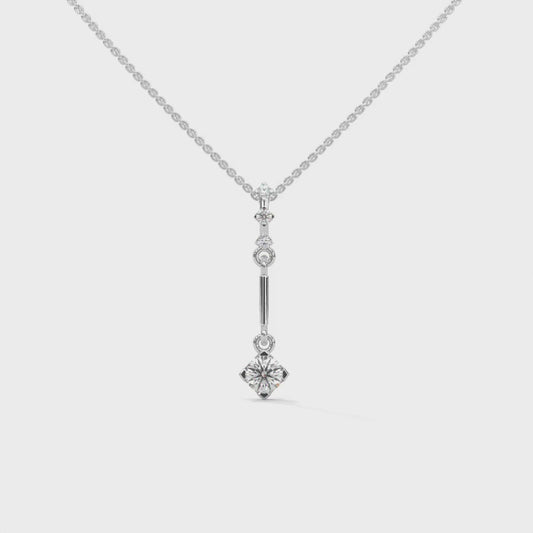 0.25 CT. Solitaire Diamond Pendant | Lab Grown | 14K Gold & Platinum