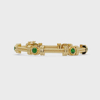 1.9 CTW Six-Stone Round Colorstone Rope-Link Bracelet