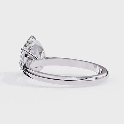 1.00 CT Pear-Shaped Lab-Grown Diamond Solitaire Engagement Ring in 14K Gold