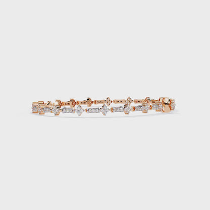 0.82 ct Mixed Shape Diamond Bracelet | 14K Gold |