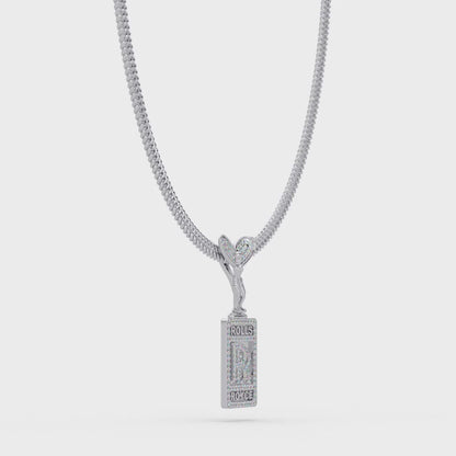 Custom Initial Tag Diamond Pendant Necklace