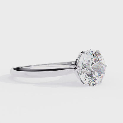 1.92 Carat Round Lab-Grown Diamond Six-Prong Solitaire Engagement Ring in 14K Gold