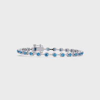 1.4 CTW Round Colorstone Tennis Bracelet