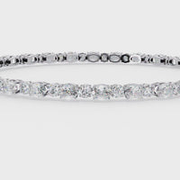 4.6 CTW Alternating Oval & Round Diamond Tennis Bracelet | 14K Gold & Platinum – Lunéa Paris