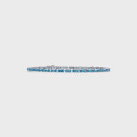 3.4 CTW Emerald-Cut Colorstone Tennis Bracelet