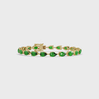 10.0 CTW Pear-Cut Colorstone Tennis Bracelet