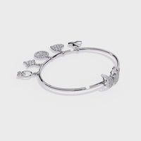 5.7 CTW Round Diamond Butterfly & Multi-Charm Bangle | 14K Gold & Platinum – Lunéa Paris