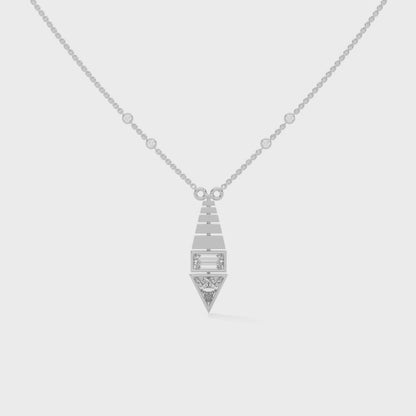 0.60 CT. Art Deco Diamond Pendant | Lab Grown | 14K Gold & Platinum