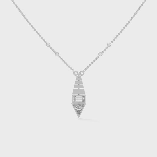 0.60 CT. Art Deco Diamond Pendant | Lab Grown | 14K Gold & Platinum