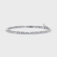 2.1 CTW Round & Princess-Cut Mixed Diamond Tennis Bracelet | 14K Gold & Platinum – Lunéa Paris