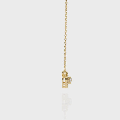 0.20 CTW Heart Halo Round Lab-Grown Diamond Necklace in 14K Gold & Platinum