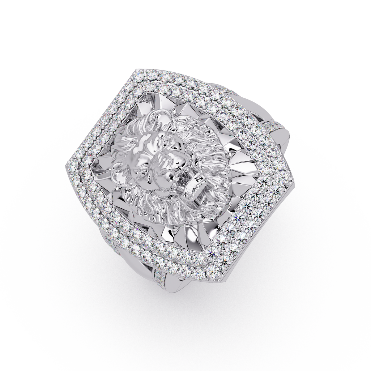 1.1 CTW Lion Crest Pavé Diamond Ring — Alternate View 8