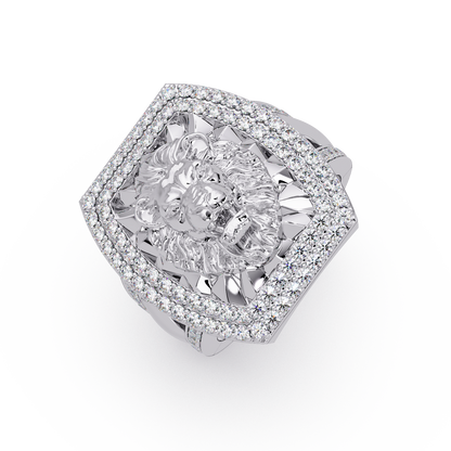 1.1 CTW Lion Crest Pavé Diamond Ring — Alternate View 8