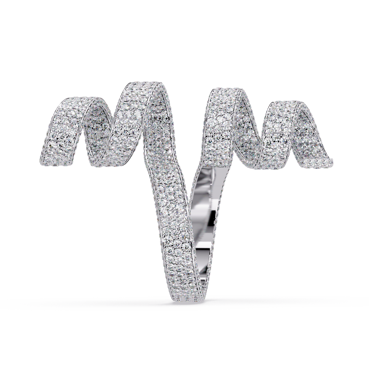 5.5 CTW Spiral Pavé Statement Diamond Ring — Alternate View 5