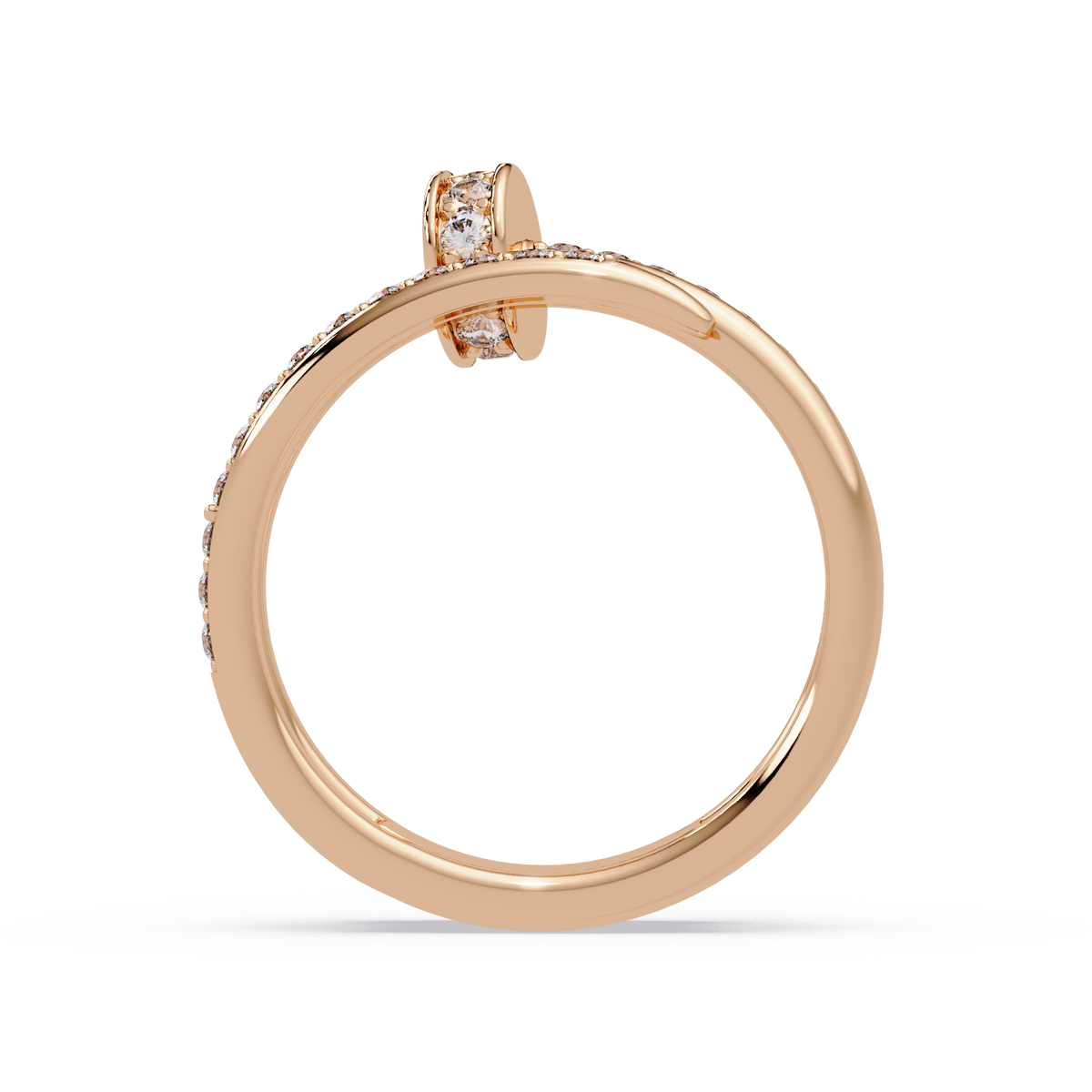 0.5 CTW Sculptural Loop Pavé Diamond Ring — Alternate View 4