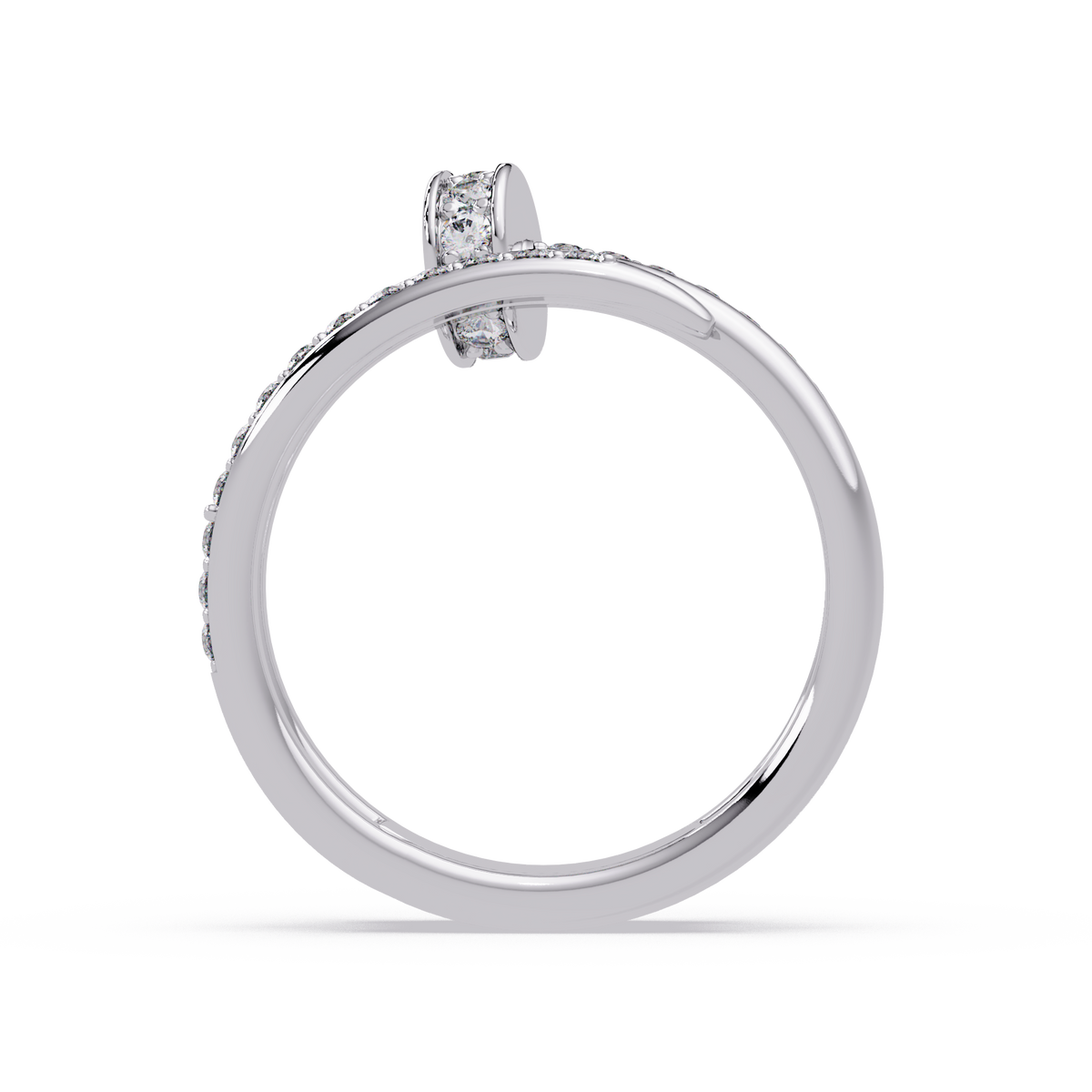 0.5 CTW Sculptural Loop Pavé Diamond Ring — Alternate View 5