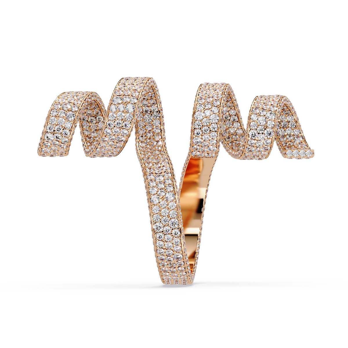 5.5 CTW Spiral Pavé Statement Diamond Ring — Alternate View 4