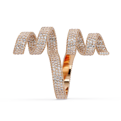 5.5 CTW Spiral Pavé Statement Diamond Ring — Alternate View 4
