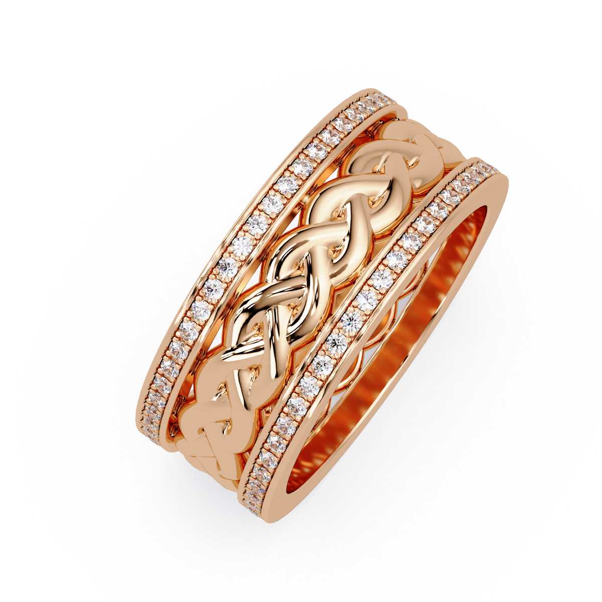 0.4 CTW Braided Pavé Diamond Ring — Alternate View 10