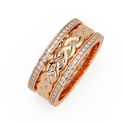 0.4 CTW Braided Pavé Diamond Ring — Alternate View 10