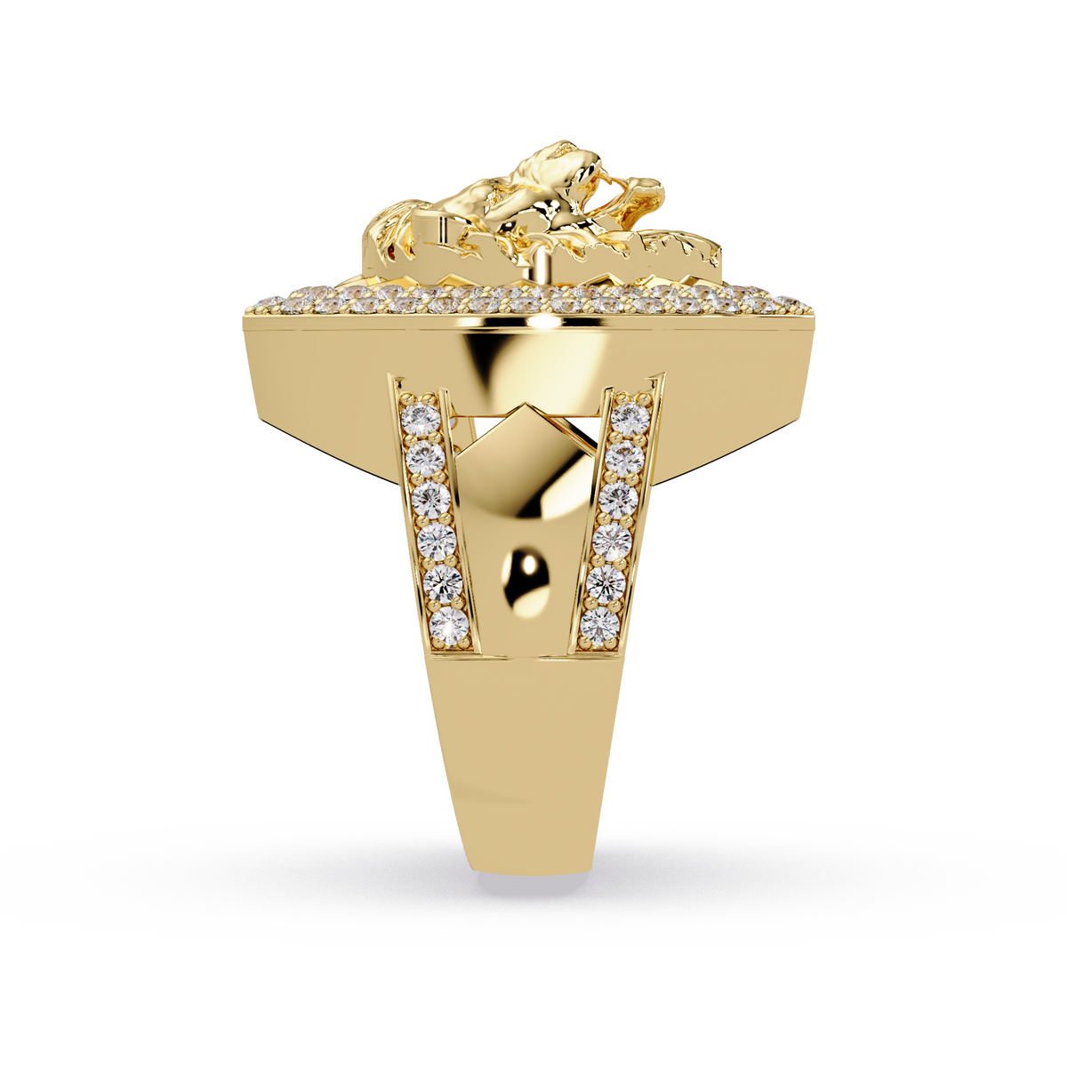 1.1 CTW Lion Crest Pavé Diamond Ring — Alternate View 12