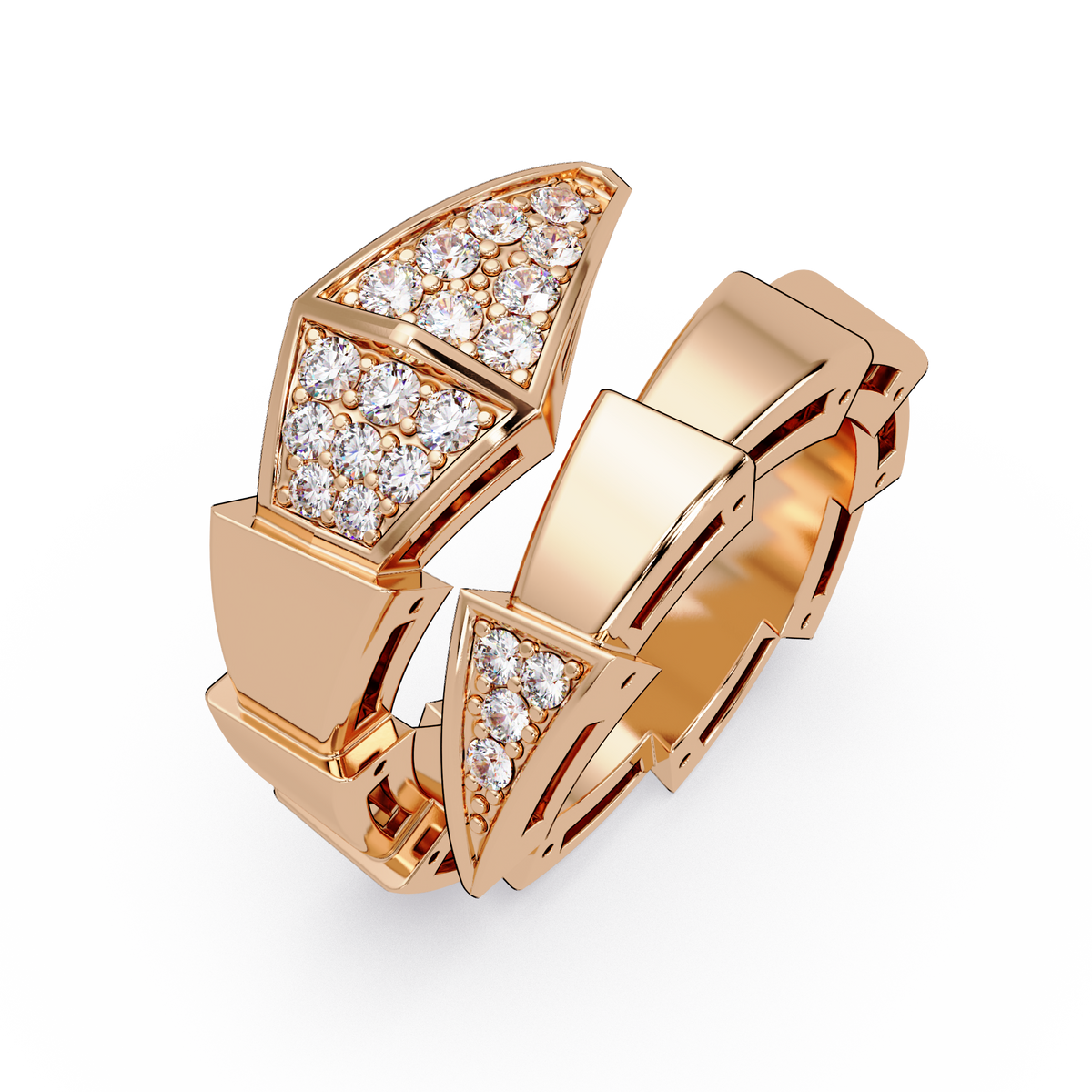 0.3 CTW Geometric Pavé Wrap Diamond Ring — Alternate View 9